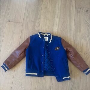 Miles the label Kids Blue and Brown Varsity Jacket